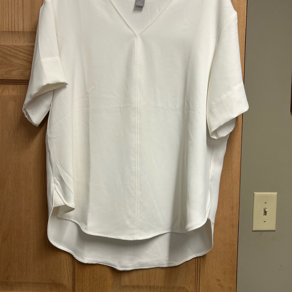H&M White Boxy Blouse Relaxed Fit